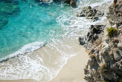 Close-up of wave on beach