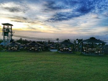 Scenic view of dramatic sky during sunset