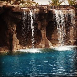 Water splashing on rocks