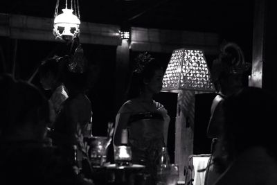 Close-up of illuminated street light