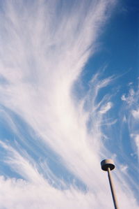 Low angle view of street light against sky