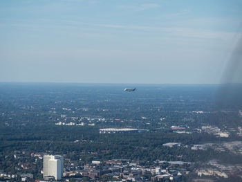 View of cityscape with sea in background