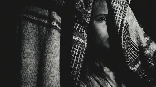 Close-up of portrait of indoors