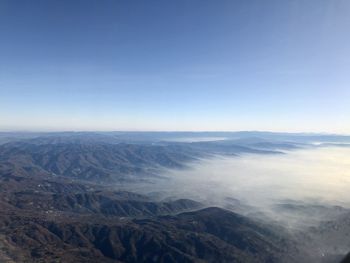 Scenic view of dramatic landscape against clear sky