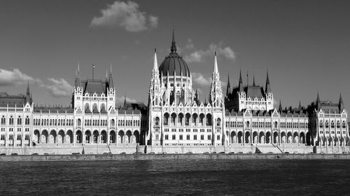 Panoramic view of buildings in city against sky