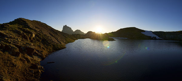Midi d`ossau peak in ossau valley, pyrenees in france.