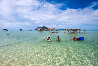 Group of people on beach