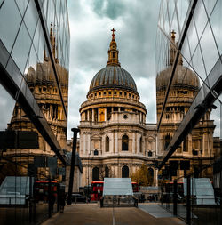 Low angle view of buildings in city