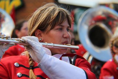 Portrait of people playing music concert