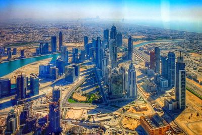 High angle view of cityscape