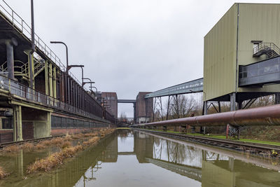 Bridge over river against sky