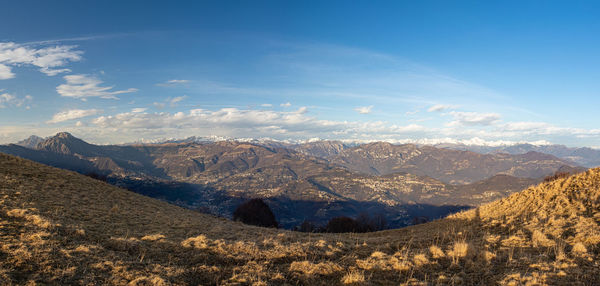 Large panoramical view of valle imagna's mountains