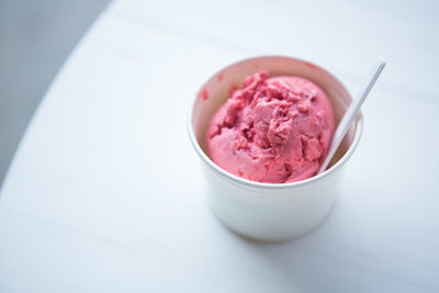 Close-up of ice cream in glass