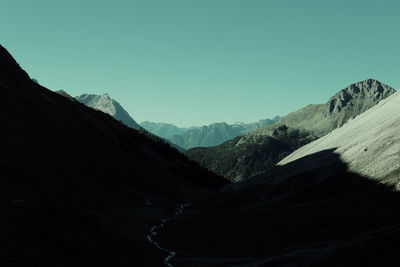 Scenic view of mountains against clear sky