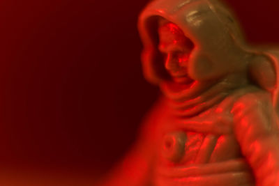 Close-up of woman wearing mask