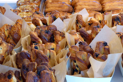 Full frame shot of pastries in shop