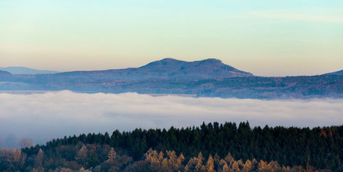 Panoramic view of mountains against sky