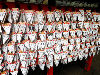 Full frame shot of shopping carts in row
