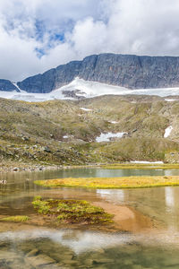 Mountain lake in a high altitude landscape