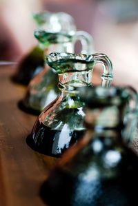 Close-up of drinks on table