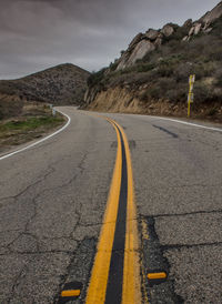 High angle view of road passing through mountain