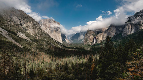 Panoramic view of mountains against sky