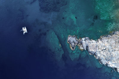 High angle view of sea