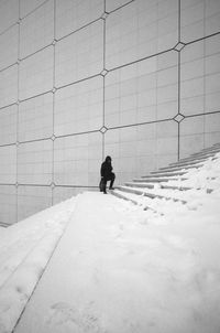 Man walking in snow