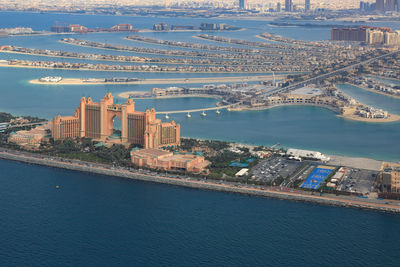 High angle view of buildings in city