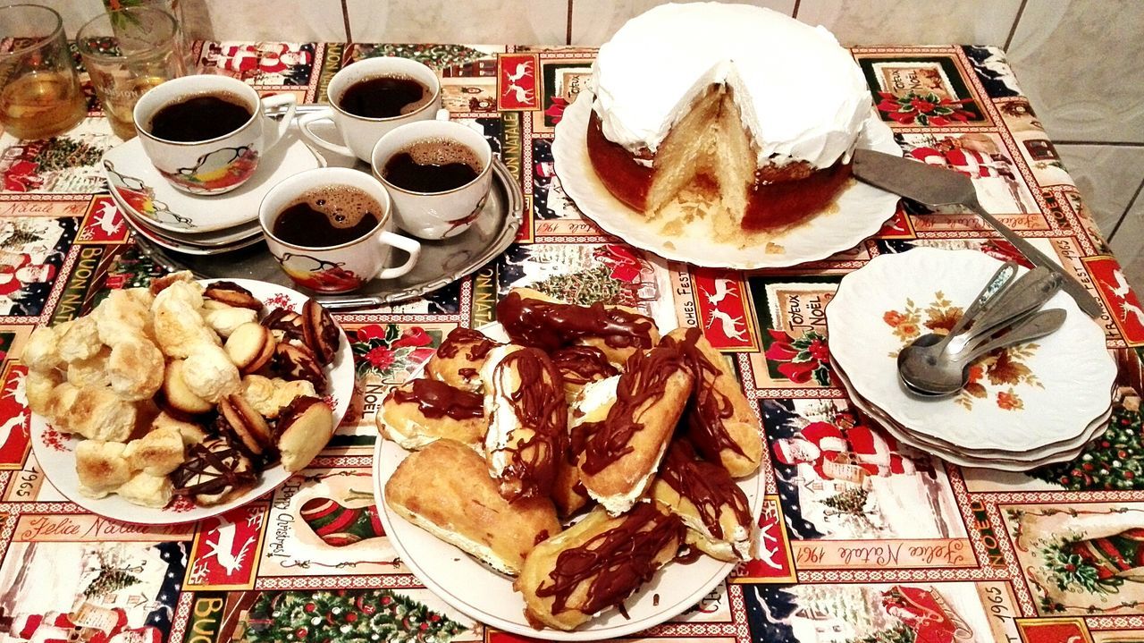 CLOSE-UP OF BREAKFAST ON TABLE