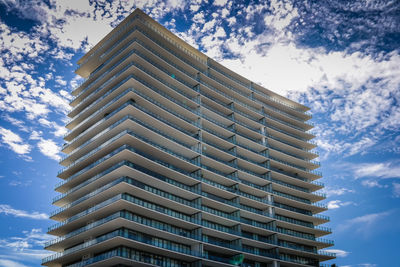 Low angle view of modern building against sky