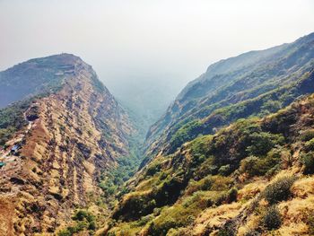 Scenic view of mountains against sky