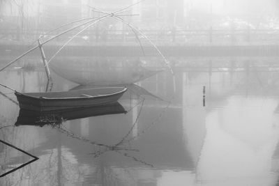 View of built structure in foggy weather