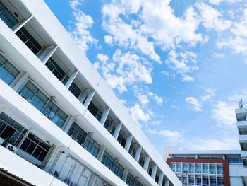 Low angle view of modern building against sky