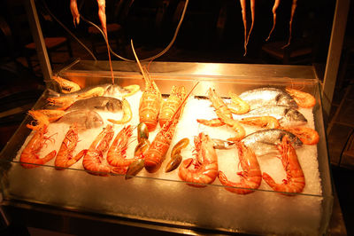 High angle view of birthday cake