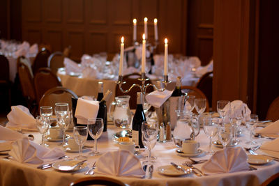 Place setting on table