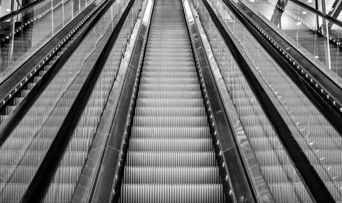 Low angle view of escalator