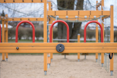 Outdoor play equipment at playground