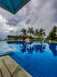 Scenic view of swimming pool against sky