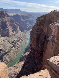 Aerial view of rock formations