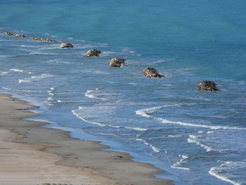 High angle view of beach