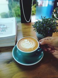 Coffee cup on table