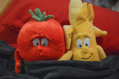 Close-up of red toys