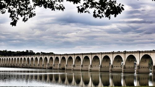 Bridge over river against sky