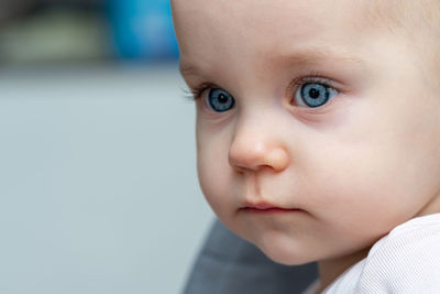 Close-up portrait of cute baby boy