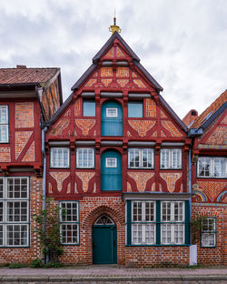 Colorful half-timbered house in lüneburg