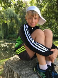 Portrait of boy in water