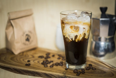 Close-up of coffee on table