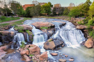 Scenic view of waterfall