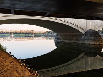 Reflection of bridge on water